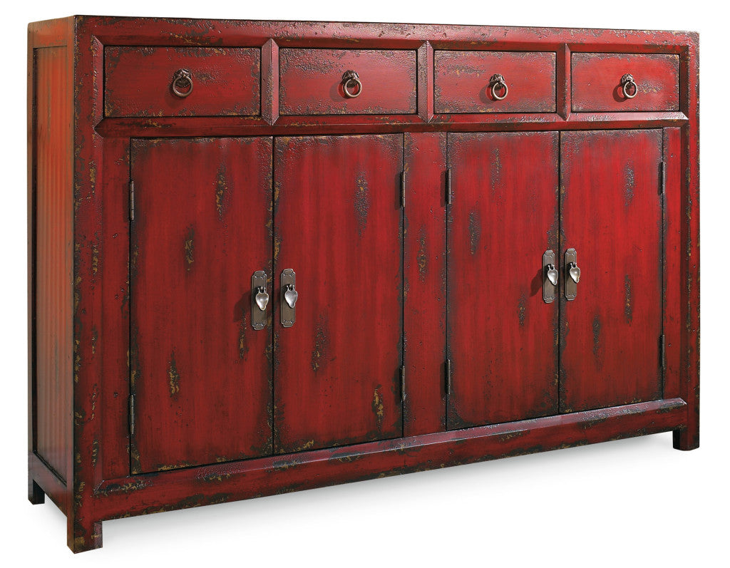 58'' Red Asian Cabinet – Ann Arden