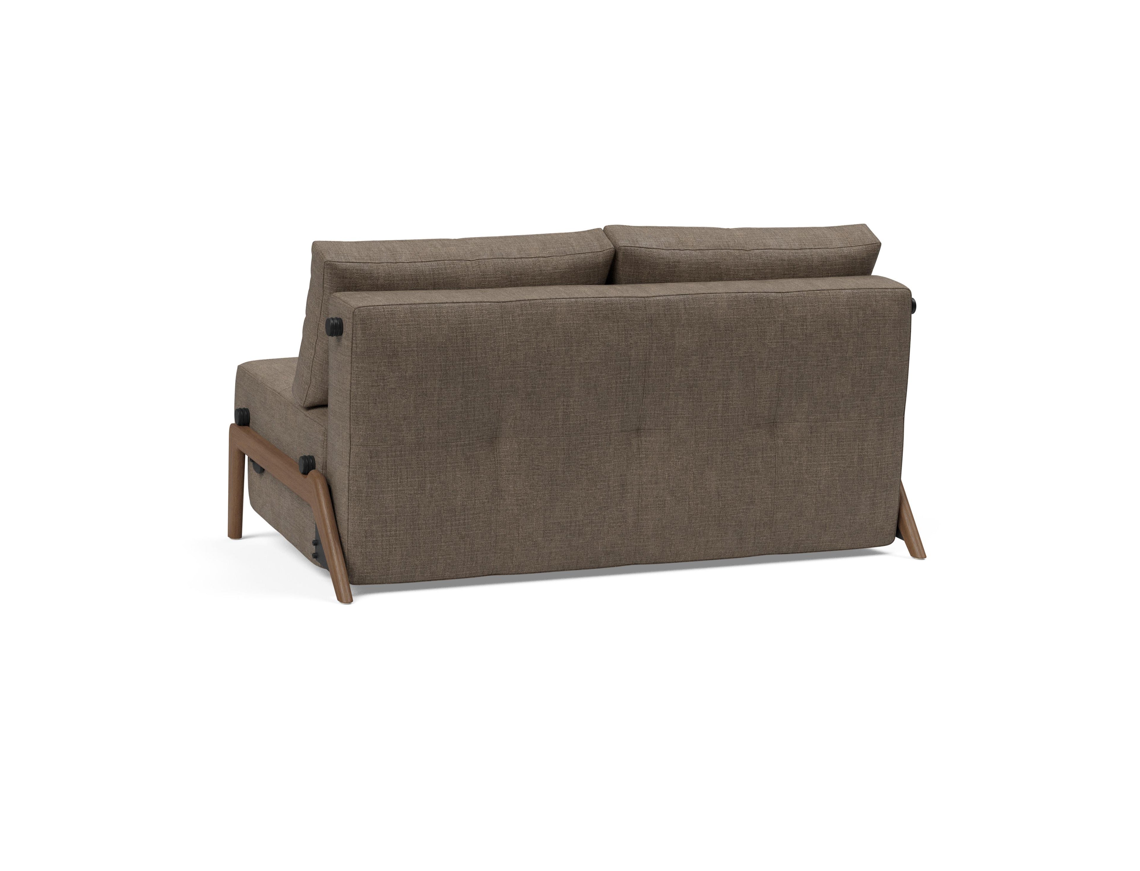 Cubed Full Size Sleeper Sofa With Dark Wood Legs 411