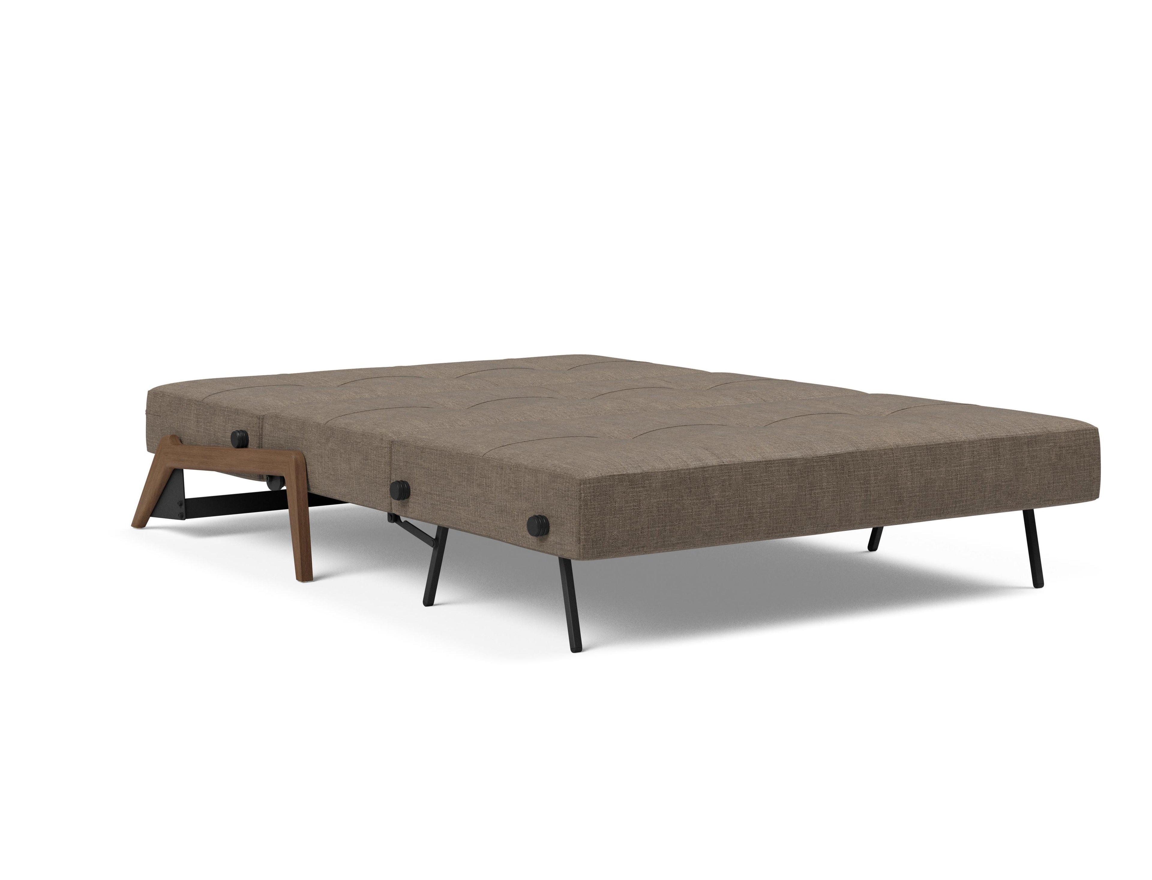 Cubed Full Size Sleeper Sofa With Dark Wood Legs 411