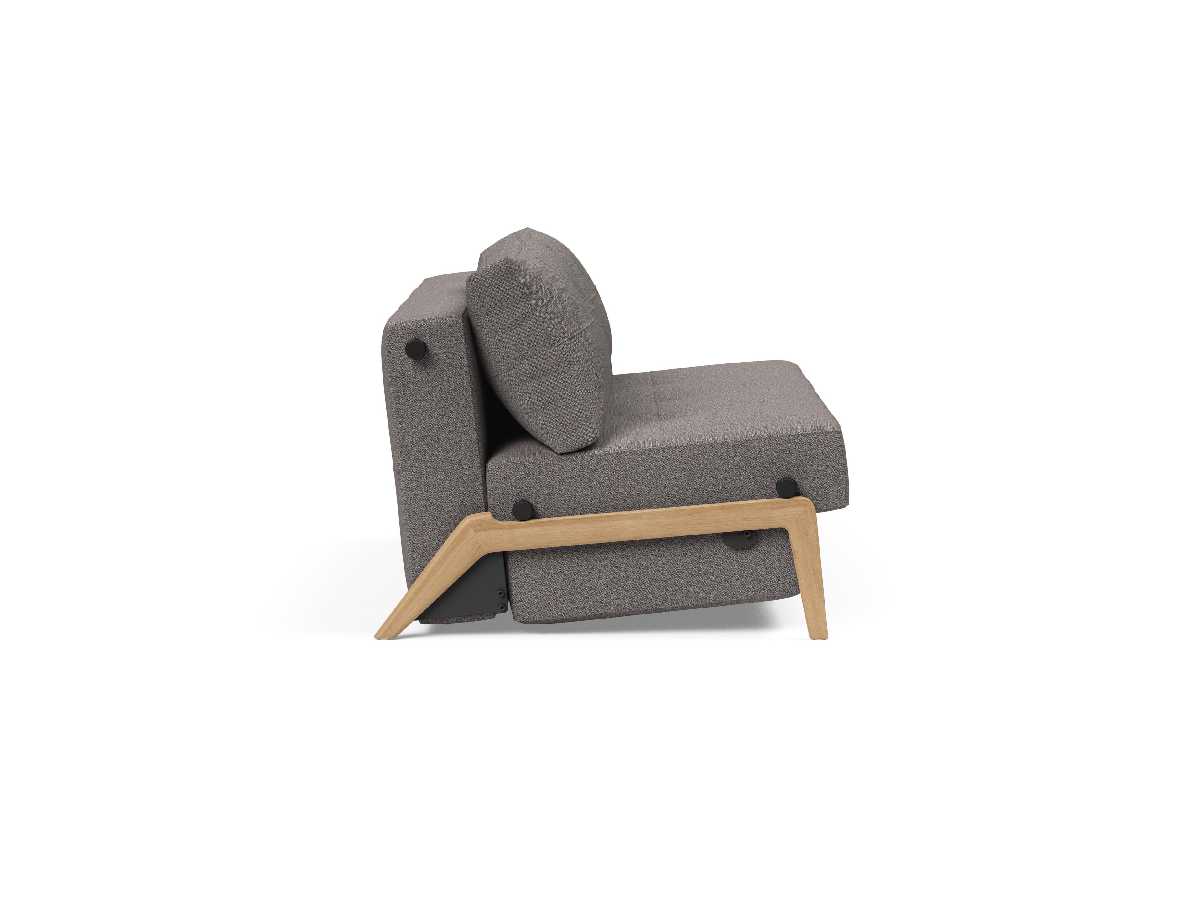 Cubed Full Size Sleeper Sofa With Dark Wood Legs 521