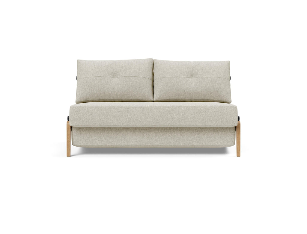 Cubed Full Size Sleeper Sofa With Dark Wood Legs 527