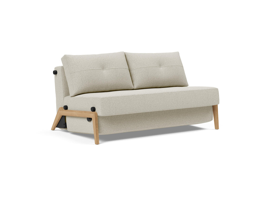 Cubed Full Size Sleeper Sofa With Dark Wood Legs 527