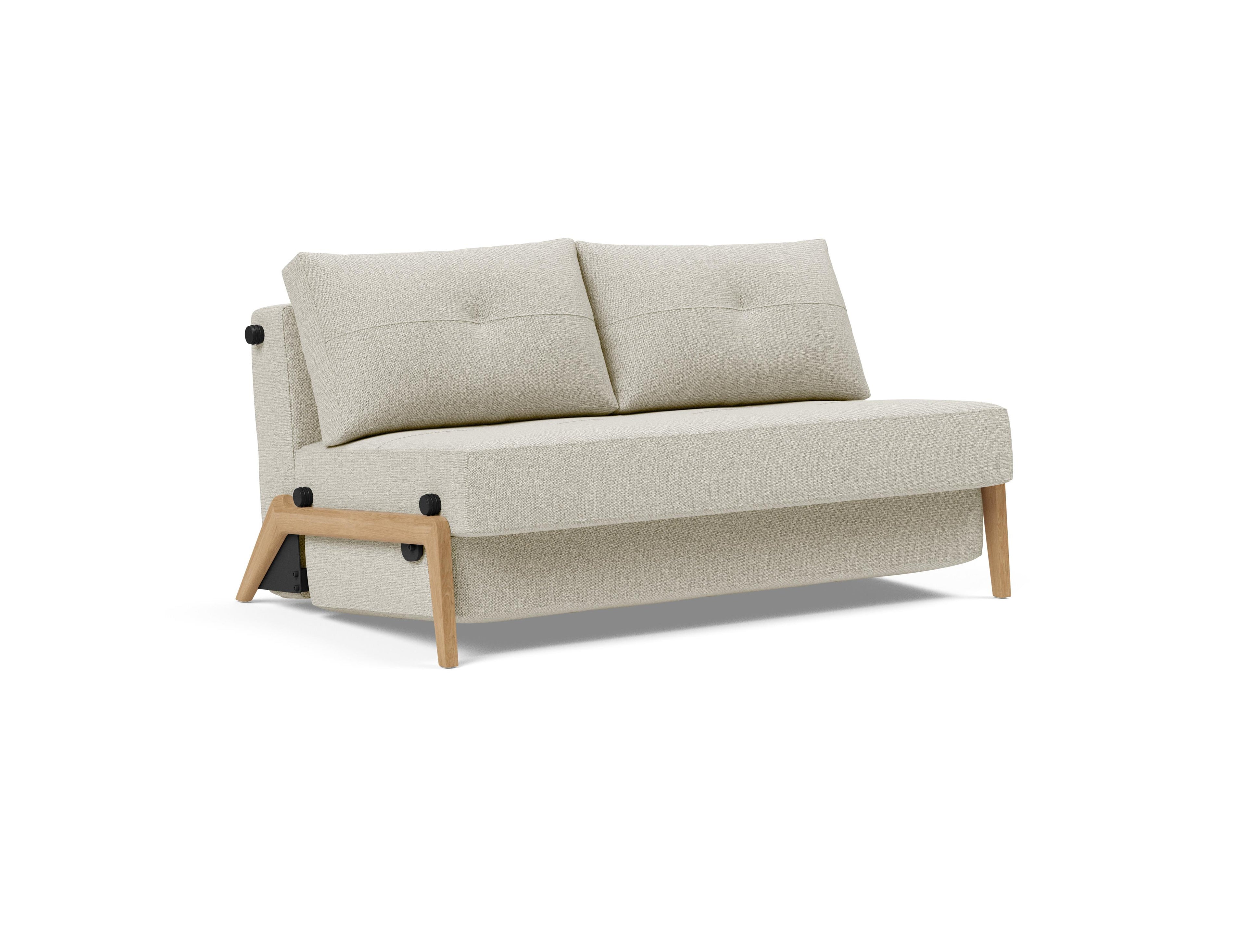 Cubed Full Size Sleeper Sofa With Dark Wood Legs 527