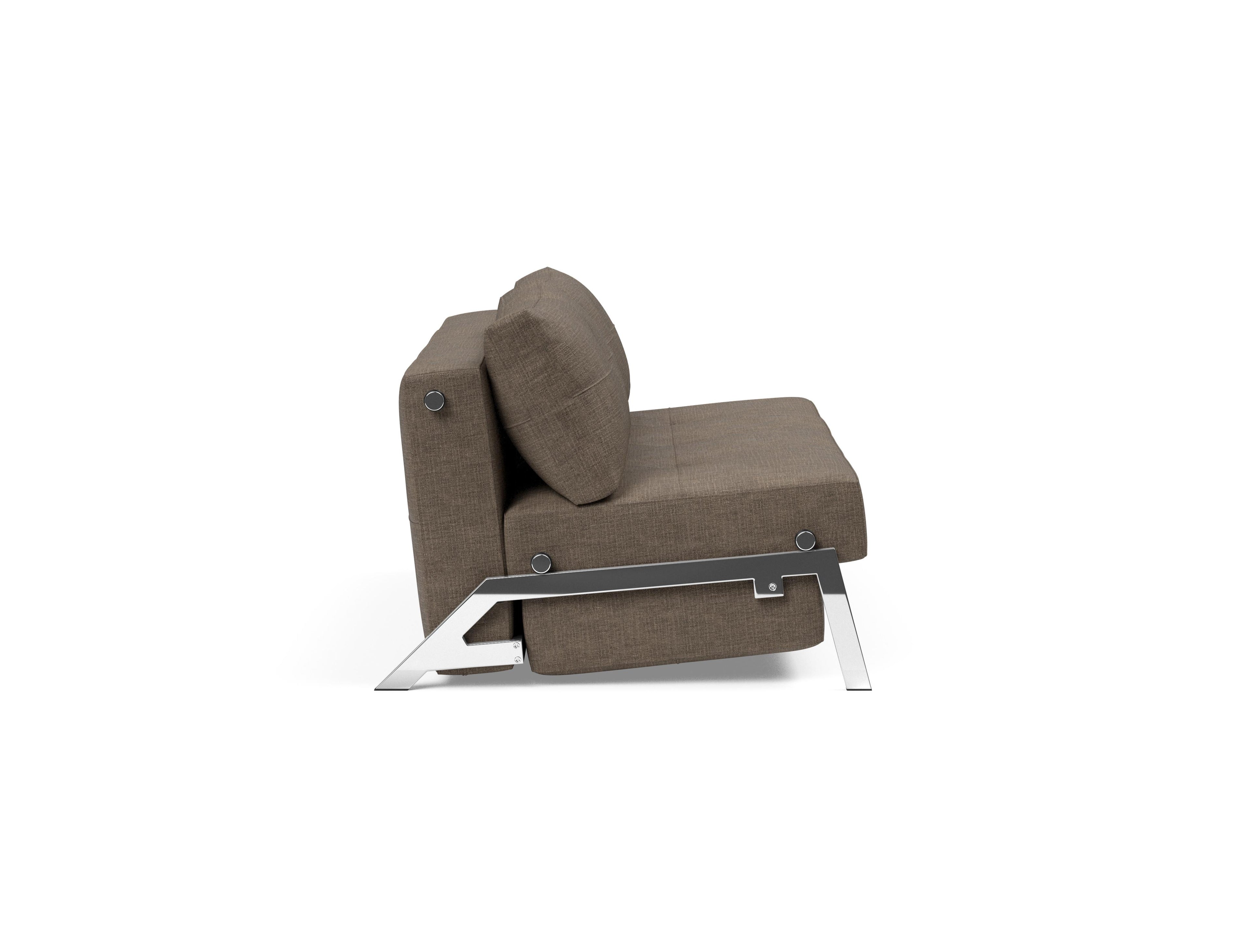 Cubed Queen Size Sleeper Sofa With Chrome Legs 411