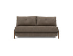 Cubed Queen Size Sleeper Sofa With Dark Wood Legs 411