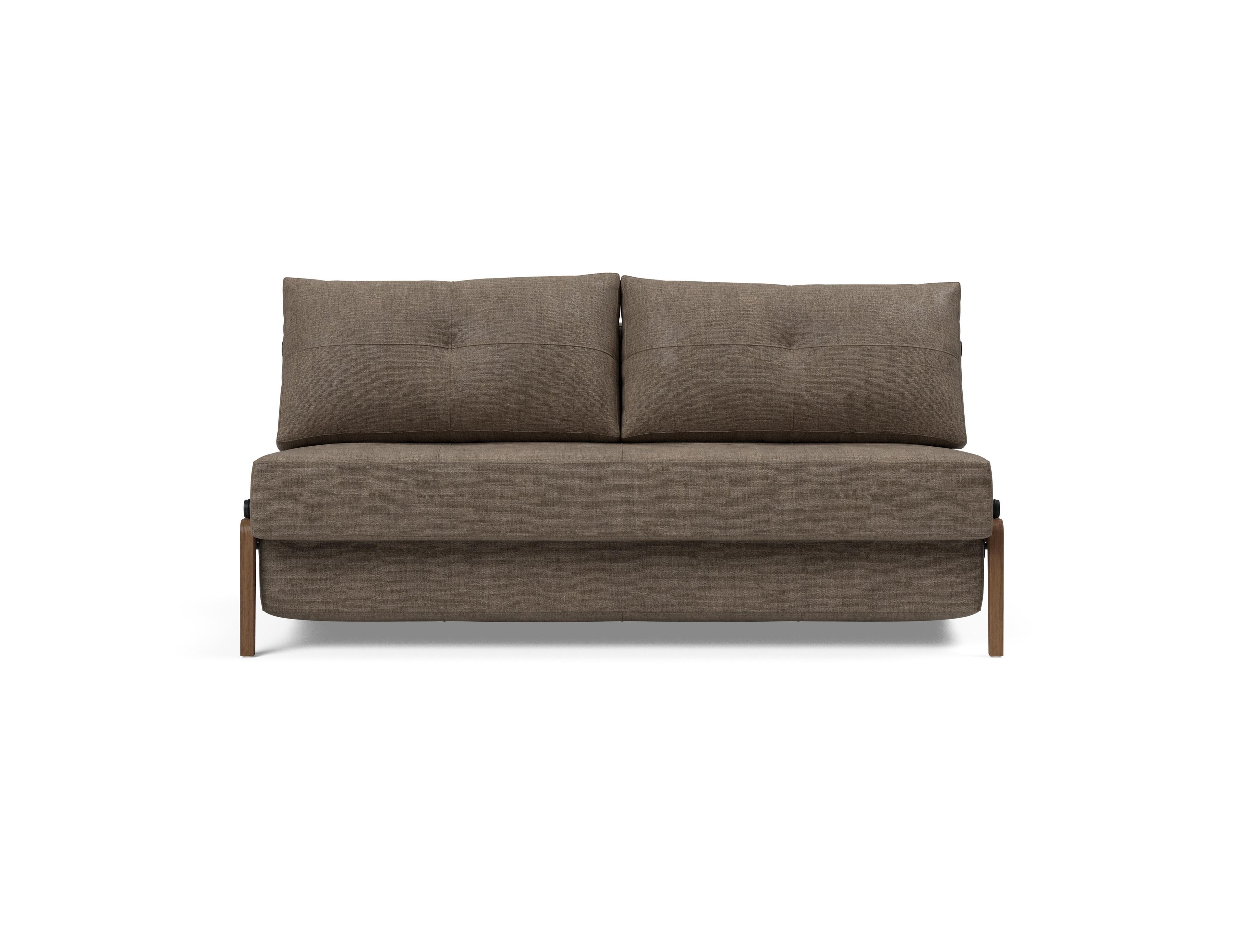 Cubed Queen Size Sleeper Sofa With Dark Wood Legs 411