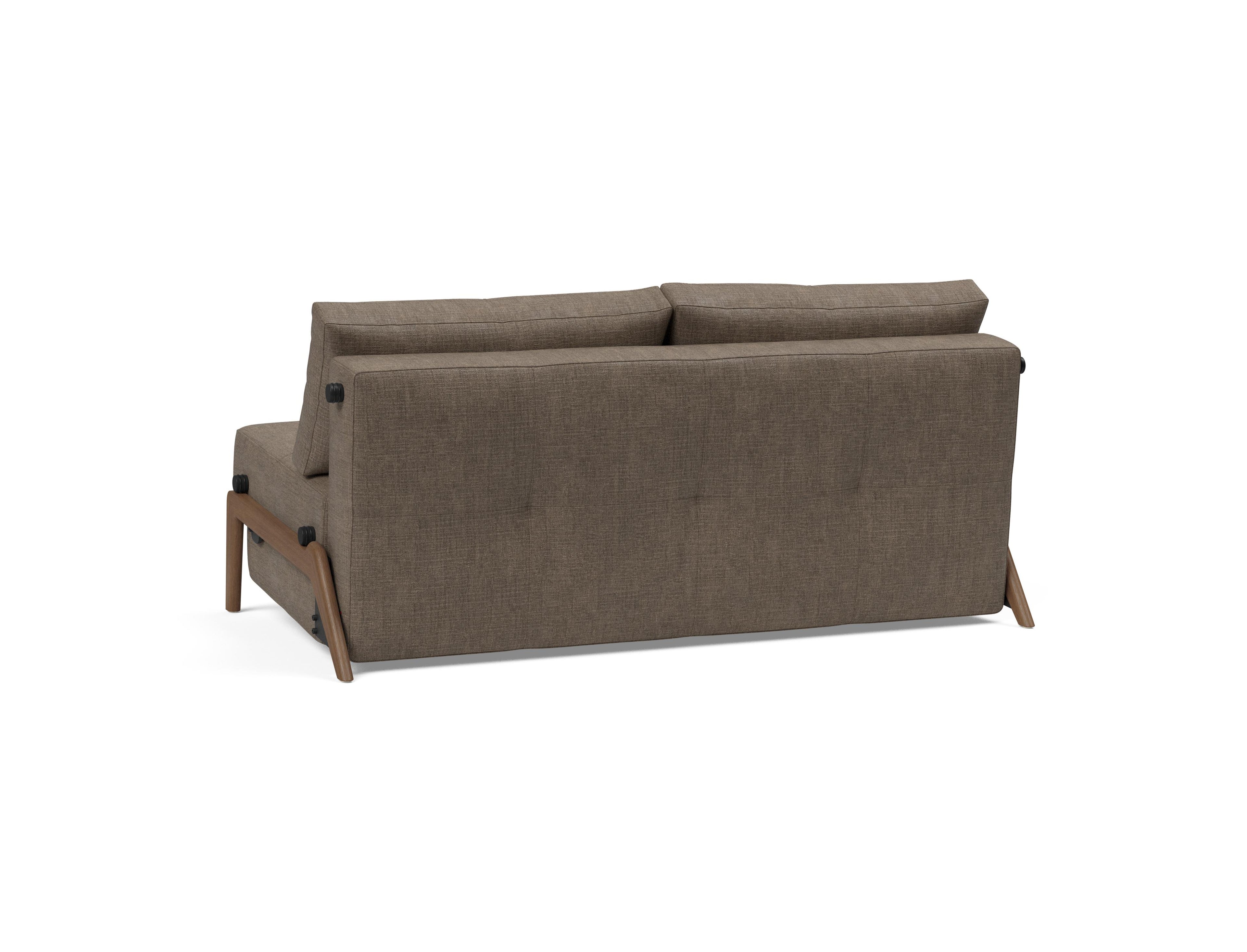 Cubed Queen Size Sleeper Sofa With Dark Wood Legs 411