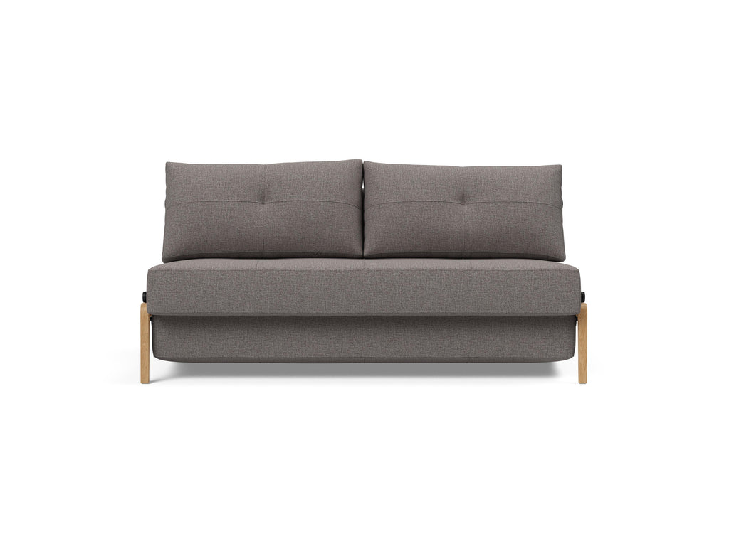 Cubed Queen Size Sleeper Sofa With Dark Wood Legs 521