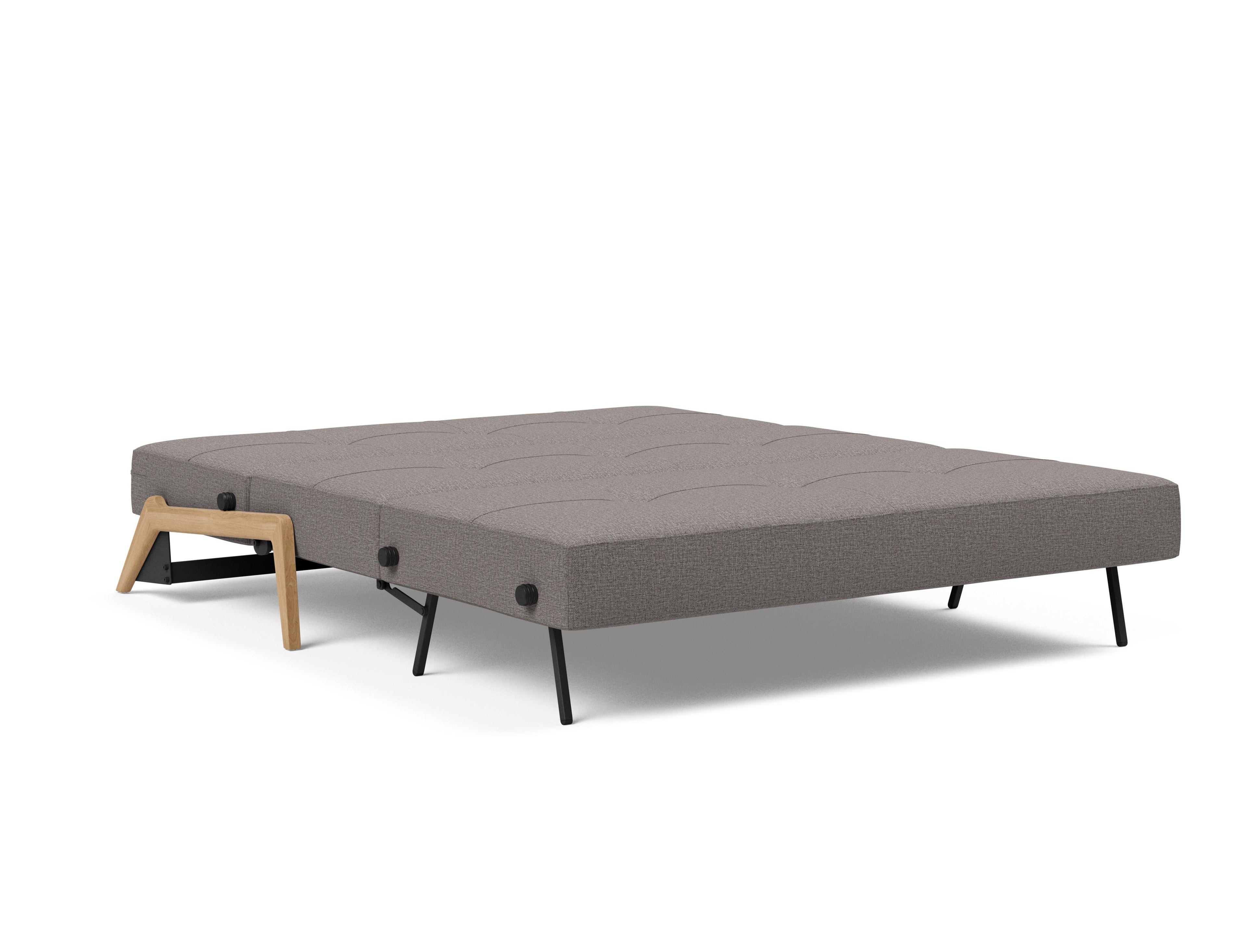 Cubed Queen Size Sleeper Sofa With Dark Wood Legs 521