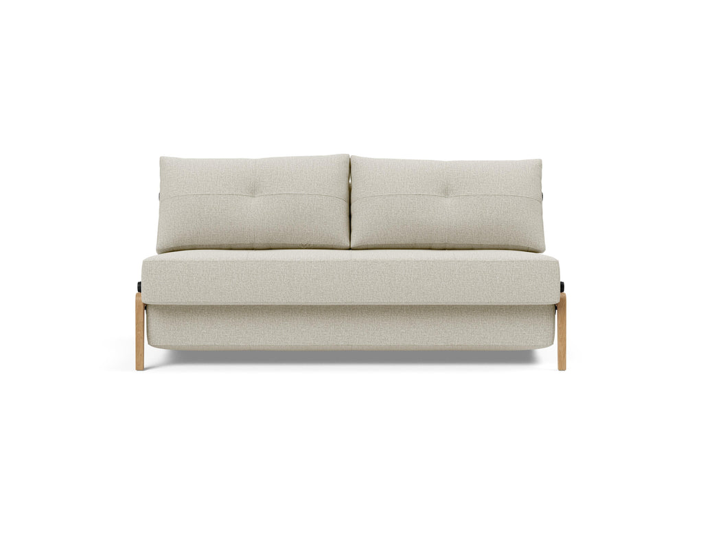 Cubed Queen Size Sleeper Sofa With Dark Wood Legs 527