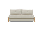 Cubed Queen Size Sleeper Sofa With Dark Wood Legs 527
