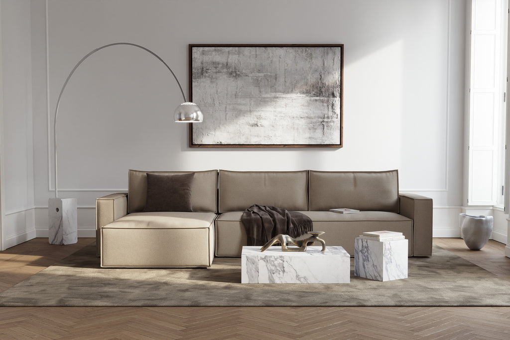 Newilla Sleeper Sofa With Lounger with Slim Arms 257