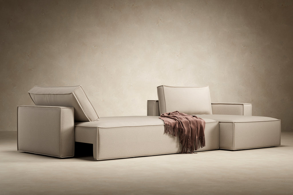 Newilla Sleeper Sofa With Lounger with Slim Arms 257