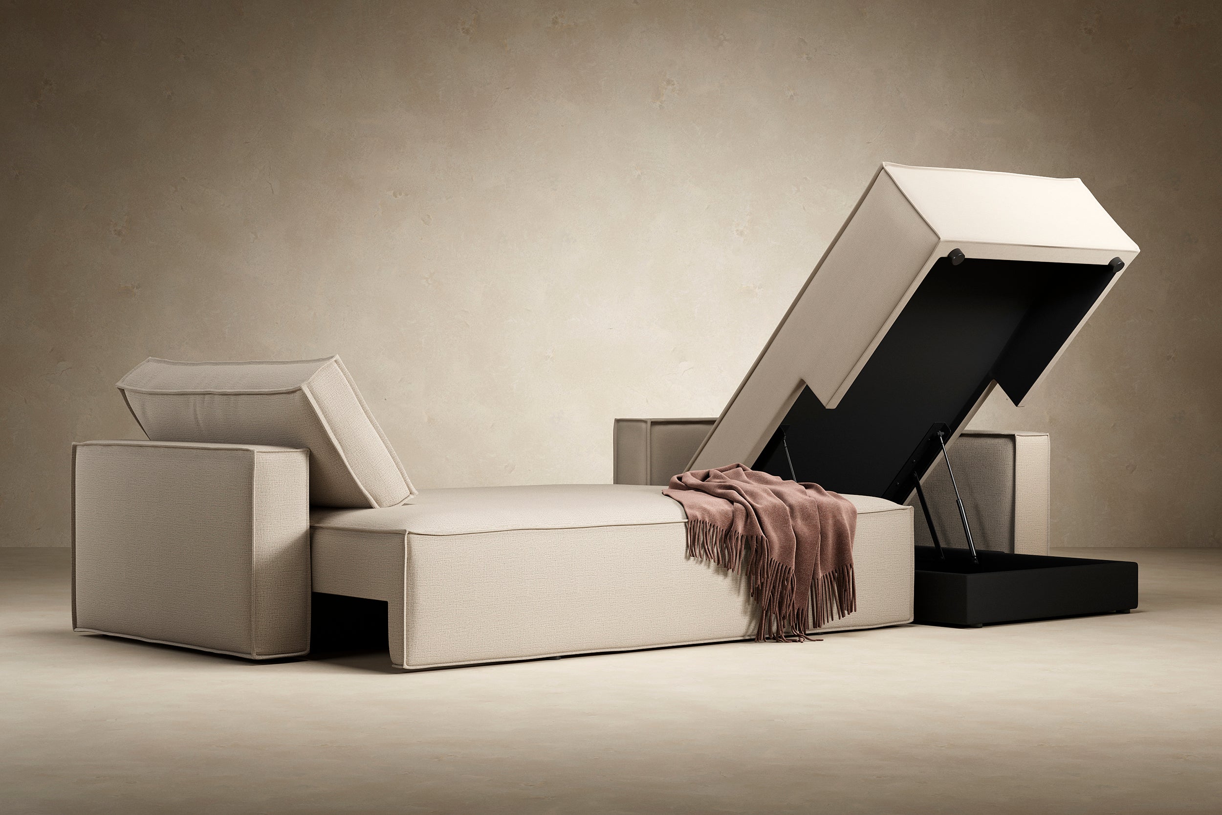 Newilla Sleeper Sofa With Lounger with Slim Arms 257