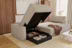 Newilla Sleeper Sofa With Lounger with Slim Arms 257