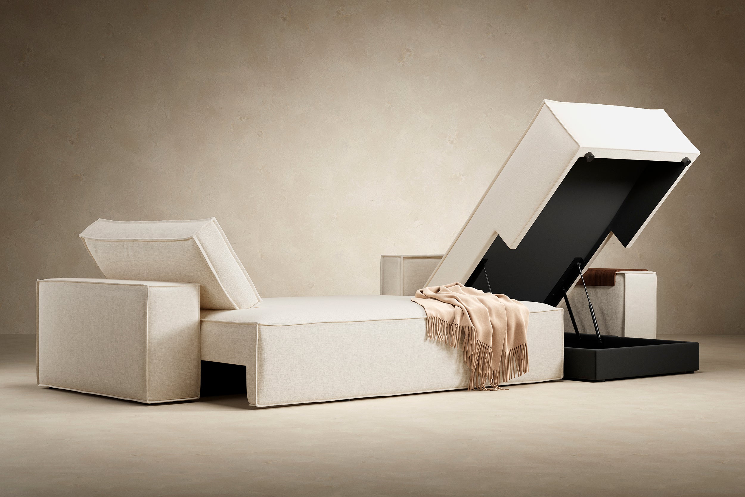 Newilla Sleeper Sofa With Lounger with Wide Arms 255