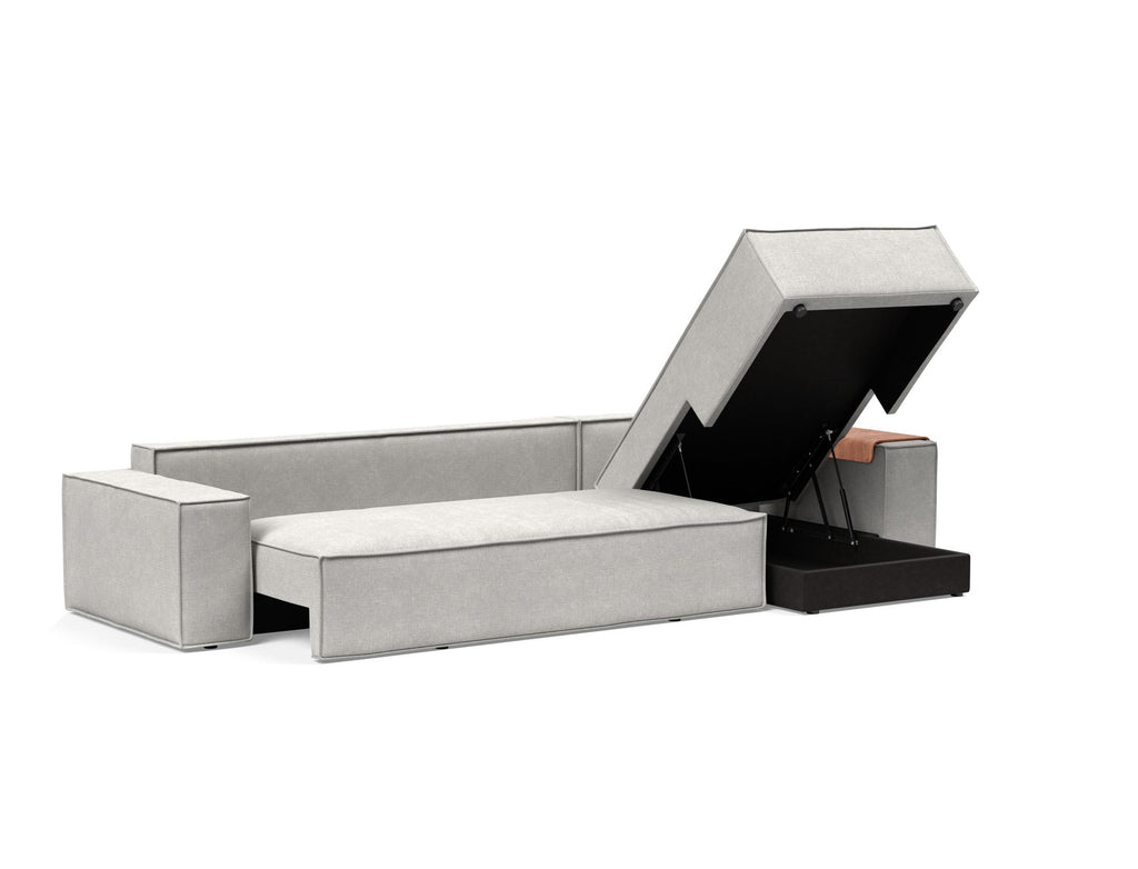 Newilla Sleeper Sofa With Lounger with Slim Arms 256