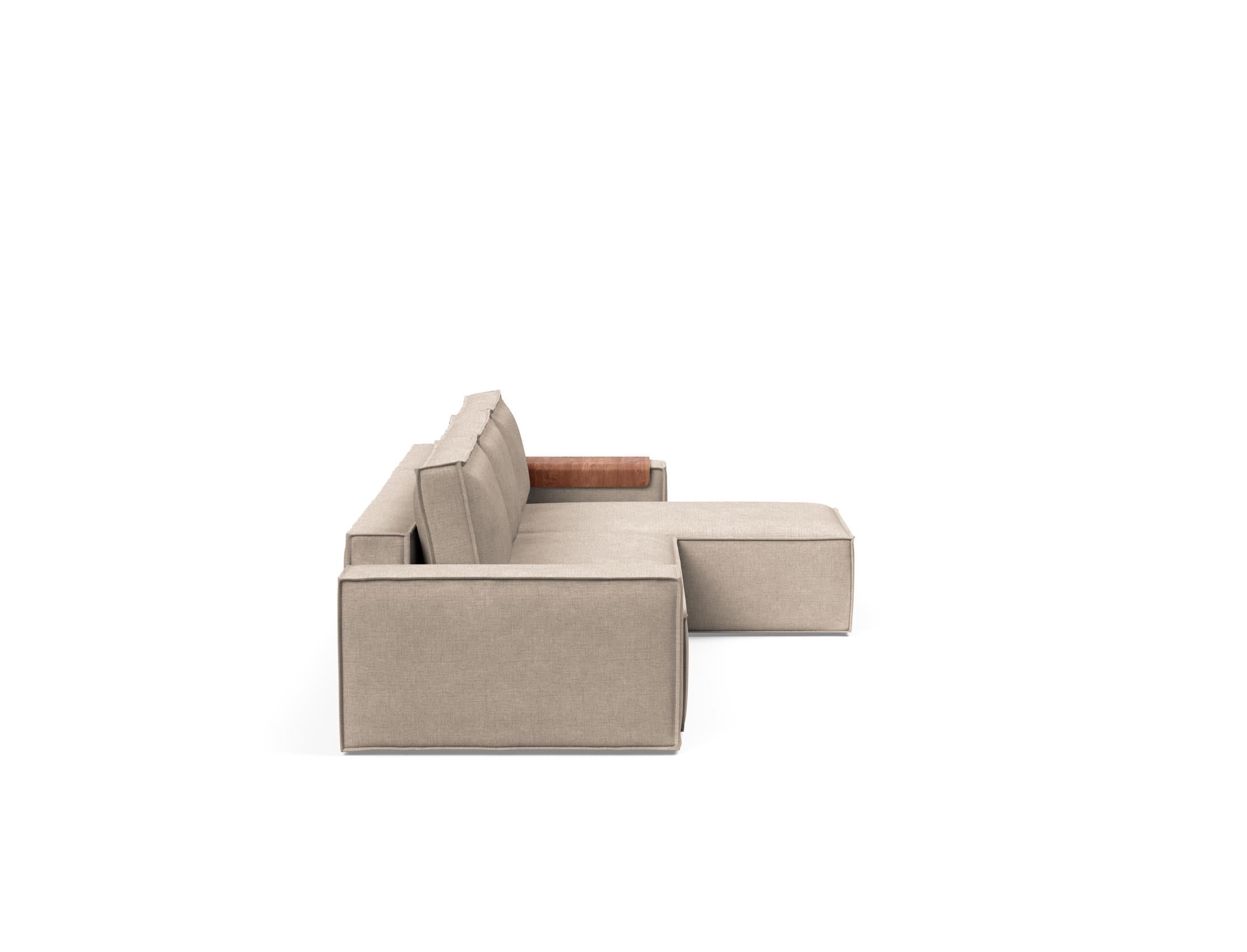 Newilla Sleeper Sofa With Lounger with Wide Arms 257