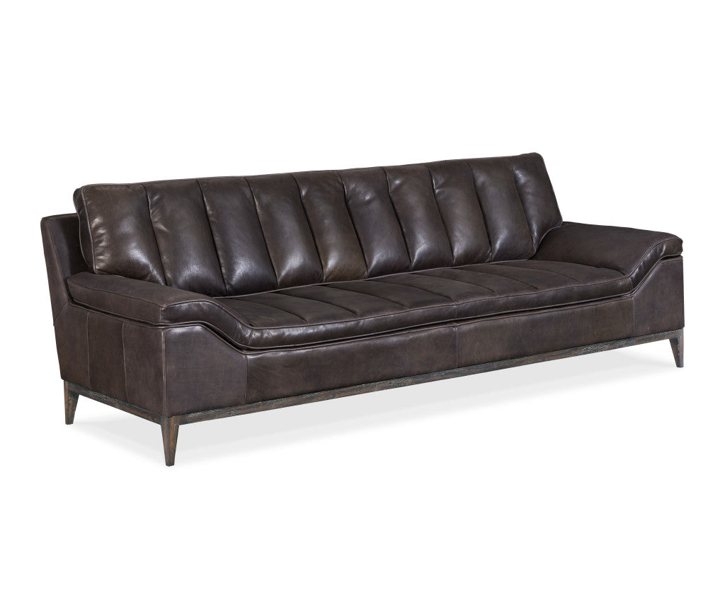 K&or Leather Stationary Sofa