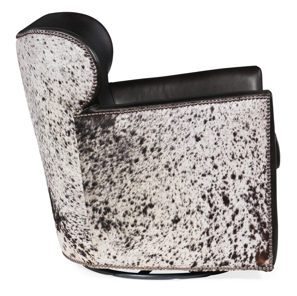 Kato Leather Swivel Chair with Salt Pepper HOH