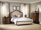 Leesburg Queen Upholstered Bed with Wood Rails