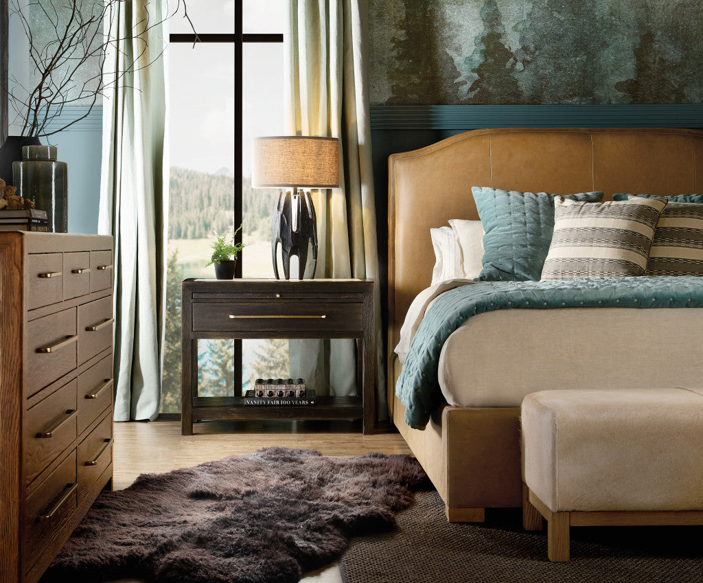 Driftwood King Upholstered Bed