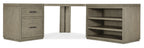 Linville Falls Corner Desk with File and Open Desk Cabinet