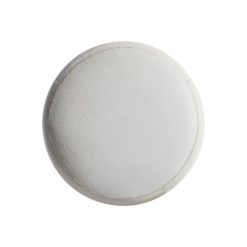 Ash Leather Ottoman