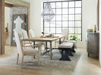 Ciao Bella 84in Trestle Table with 2-18in Leaves-Natural/Gray