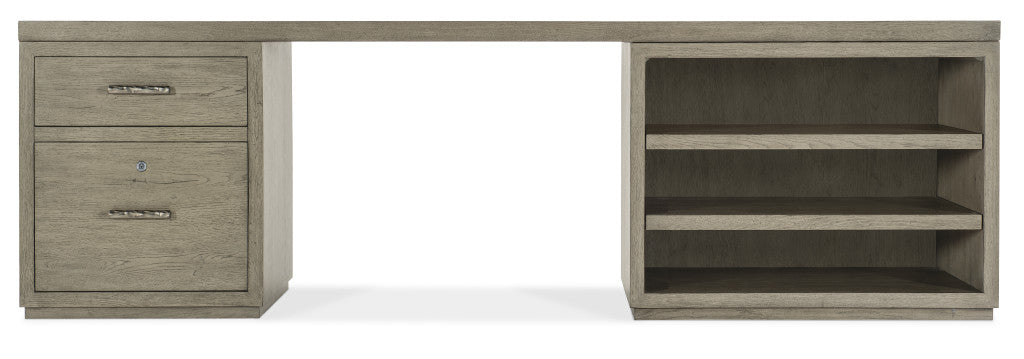 Linville Falls 96" Desk with One File and Open Desk Cabinet